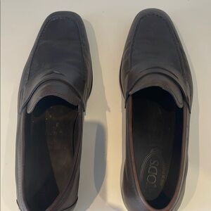 Tod's Brown Loafers Slip-On Shoes